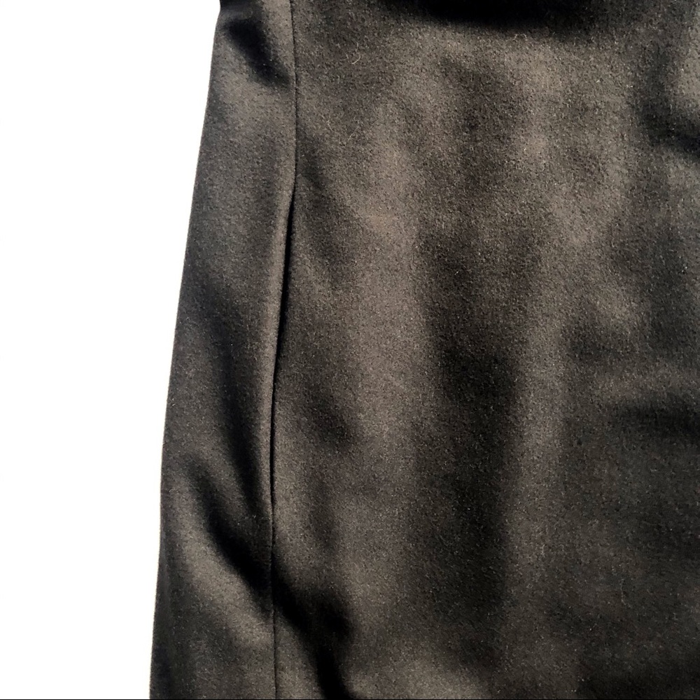 MaxMara Black Wool Faux Fur Trim Sheath SZ 2 - Picture 5 of 7